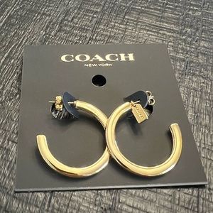 Coach Gold Hoop Earrings New With Tags NWT